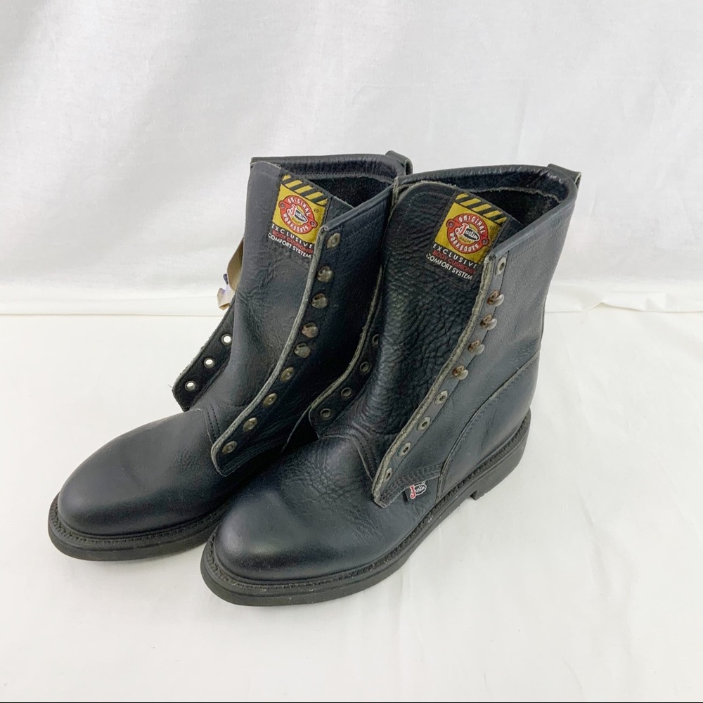 Justin Leather Oil Tanned Boots Made In USA Brand New